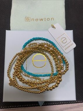 enewton Gold and Turquoise Multi-Strand Beaded Bracelet